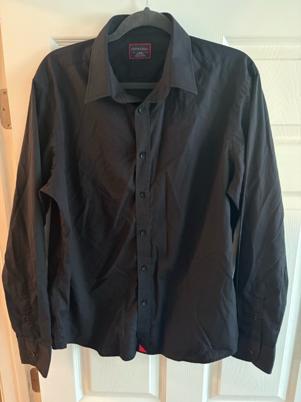 UNTUCKit long sleeve button down black men's size L
